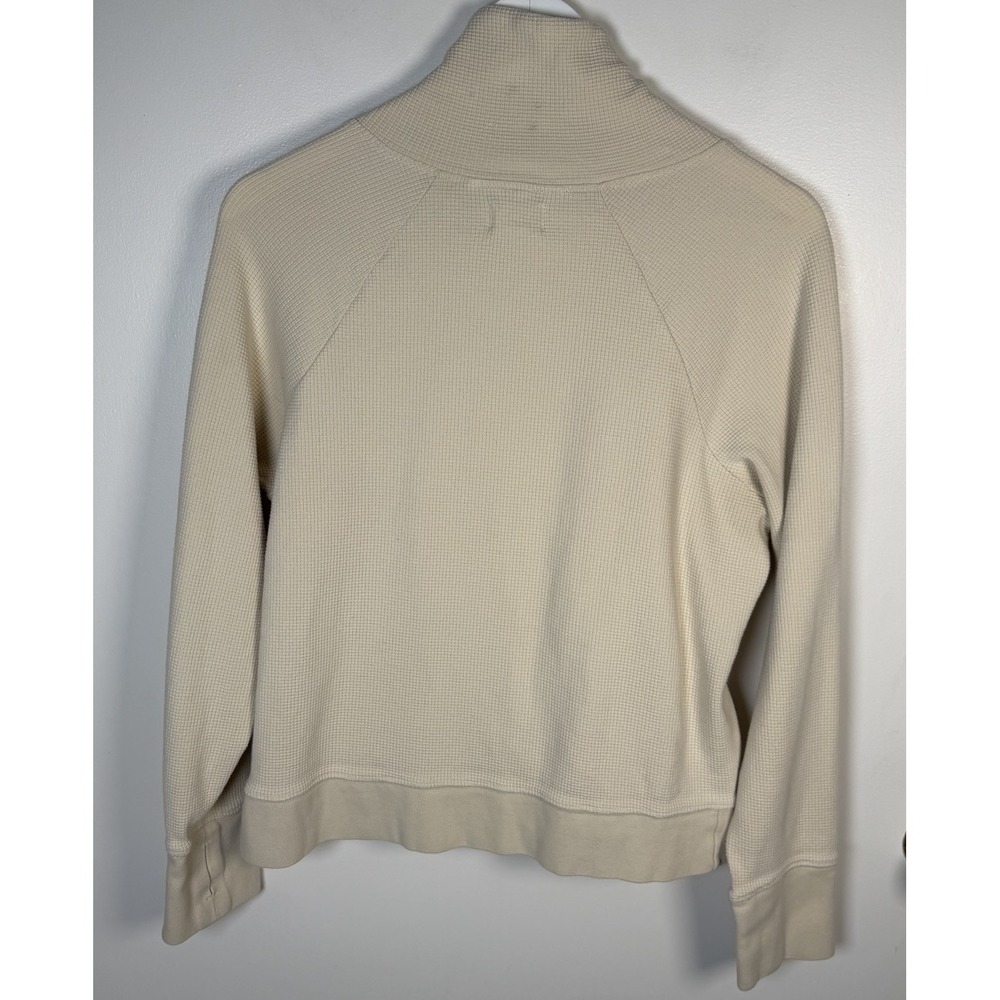 Pact Small Waffle Knit Sweatshirt Pullover Snap Oatmeal 100% Organic Cotton - Picture 5 of 13
